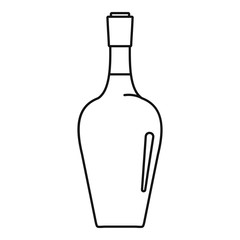 Wine bottle icon. Outline illustration of wine bottle vector icon for web design isolated on white background
