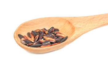 Wild rice in a spoon