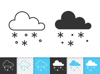 Snow simple black line vector icon