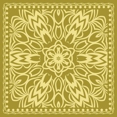 Decorative background, geometric floral pattern. Vector illustration.