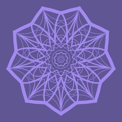 Decorative Cicle Floral Vector Shapes. Flower purple mandala. Vector illustration