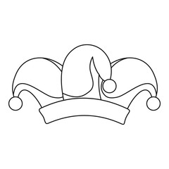 Clown job jester icon. Outline illustration of clown job jester vector icon for web design isolated on white background