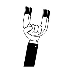 Hand with magnifier vector illustration graphic design