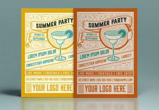 Vintage Summer Party Flyer Layout