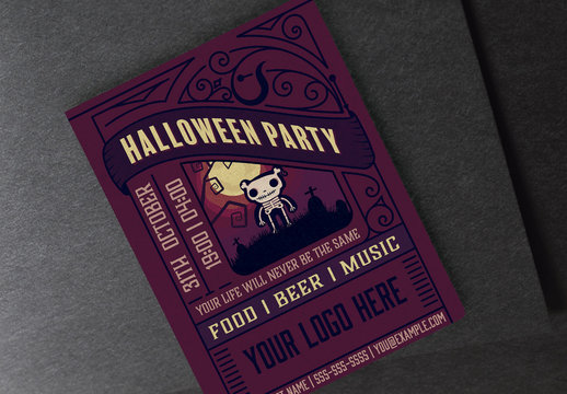 Dark Halloween Party Flyer Layout