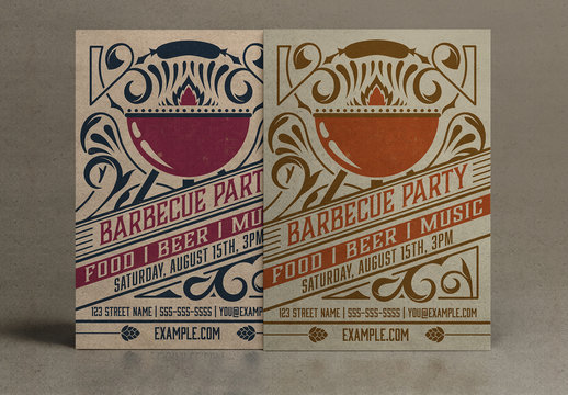 Vintage Barbecue Party Invitation Layout 