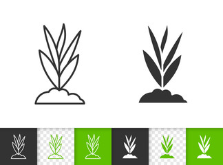 Grass  simple black line vector icon