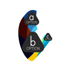 Abstract colorful geometric option infographics design template with sample abc options. Abstract background for business presentation or information banner