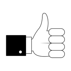 Thumb up hand symbol vector illustration graphic design