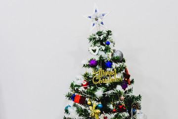 Decorated Christmas Tree with Colorful Ornaments