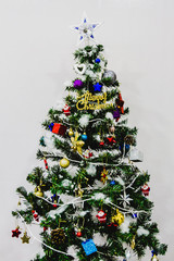 Decorated Christmas Tree with Colorful Ornaments