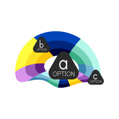 Abstract colorful geometric option infographics design template with sample abc options. Abstract background for business presentation or information banner