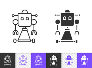 Humanoid simple black line vector icon