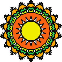 Spring elegance on earth colorful mandala sun