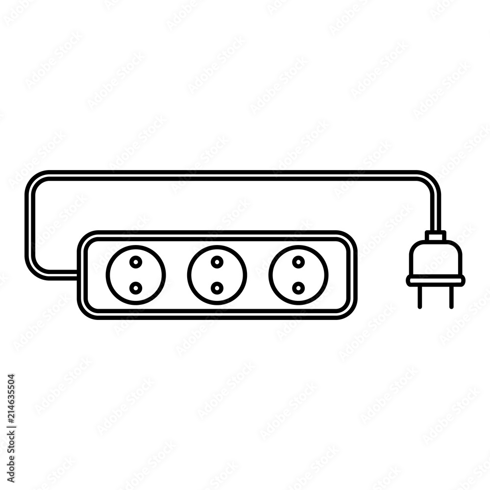 Poster extension cord icon. outline illustration of extension cord vector icon for web design isolated on w