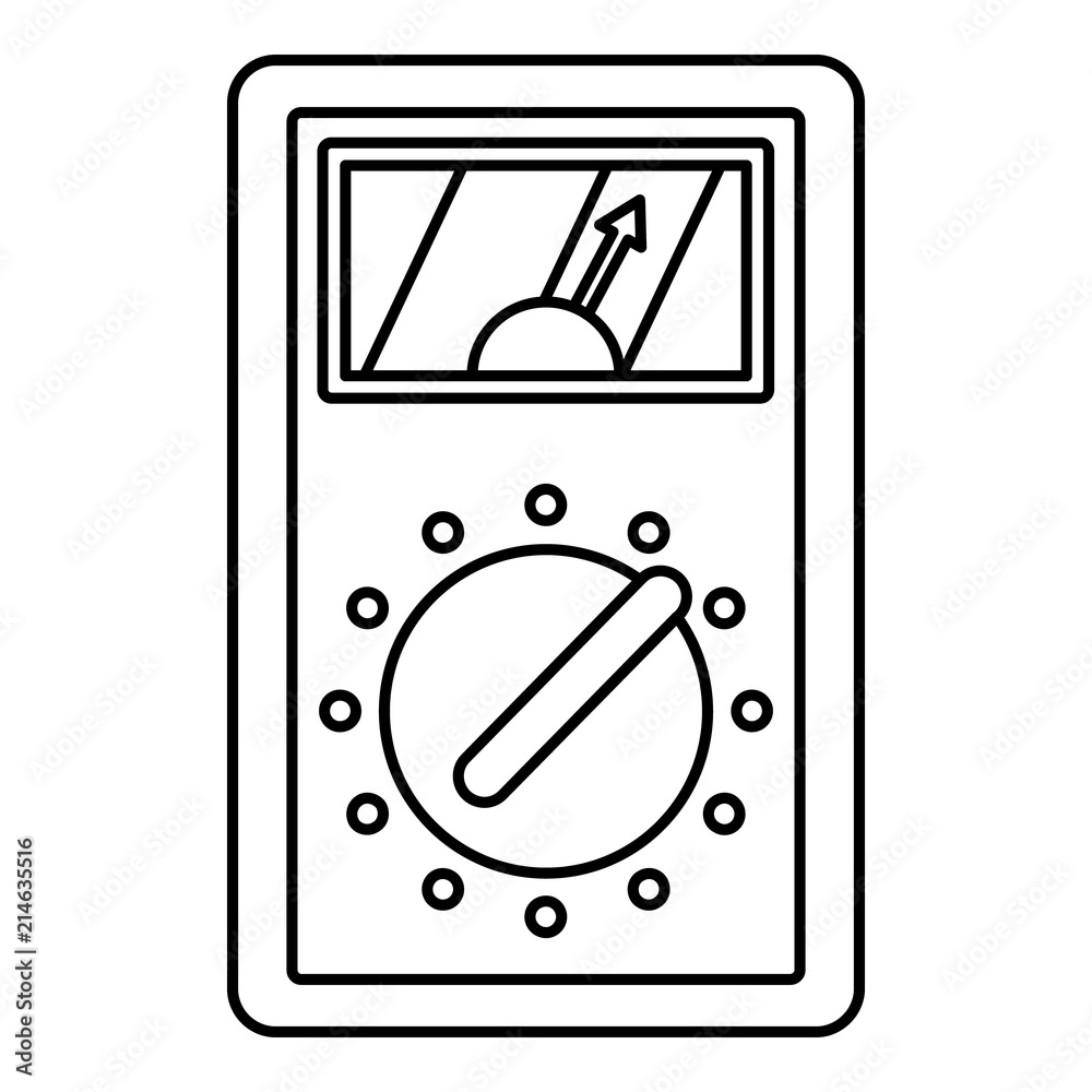 Poster analog multimeter icon. outline illustration of analog multimeter vector icon for web design isolate