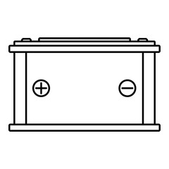 Car battery icon. Outline illustration of car battery vector icon for web design isolated on white background