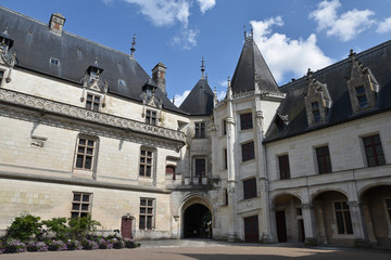Fototapeta premium Cour du château de Chaumont sur Loire, France