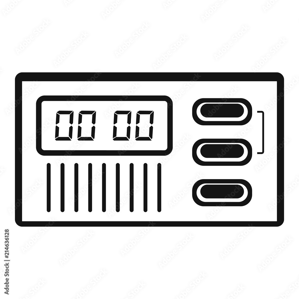 Poster retro digital clock icon. simple illustration of retro digital clock vector icon for web design isol