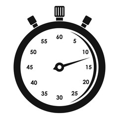 Stopwatch icon. Simple illustration of stopwatch vector icon for web design isolated on white background