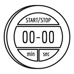 Digital stopwatch icon. Outline illustration of digital stopwatch vector icon for web design isolated on white background