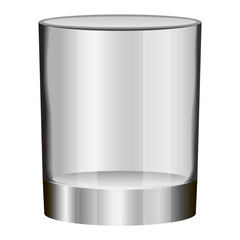 Empty glass mockup. Realistic illustration of empty glass vector mockup for web design isolated on white background