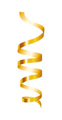 Festive gold serpentine mockup. Realistic illustration of festive gold serpentine vector mockup for web design isolated on white background