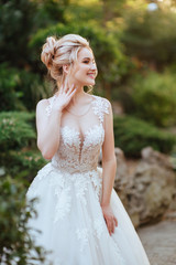 Fashion portrait of a beautiful bride