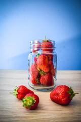 Fresh  Juicy Strawberry in jar