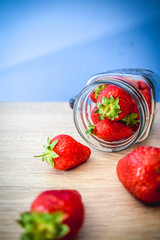 Fresh  Juicy Strawberry in jar