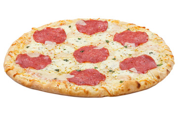 Pizza Salami freigestellt Freisteller isoliert
