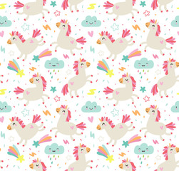 Sweet pattern with unicorns