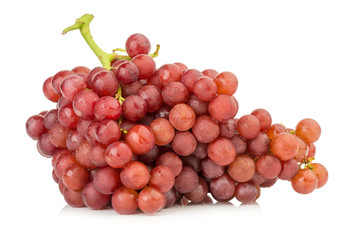 grapes seedless red with water drop isolated on white background