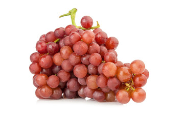 grapes seedless red with water drop isolated on white background