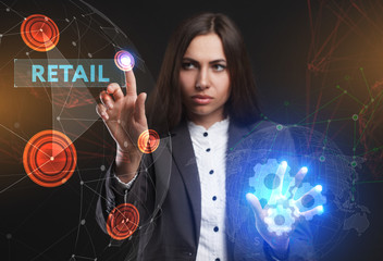 The concept of business, technology, the Internet and the network. A young entrepreneur working on...