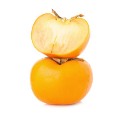 persimmon fruit ripe fresh isolated on white background