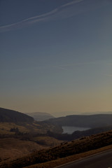 Sunset overlooking the Llwyn-on Reservoir in the Brecon Beacons, Wales.