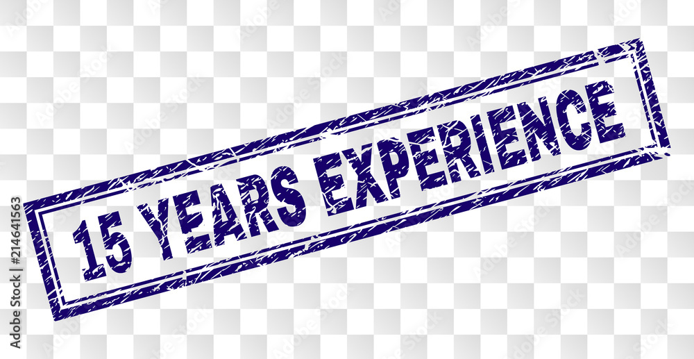 Canvas Prints 15 years experience stamp seal print with dirty style and double framed rectangle shape. stamp is pl