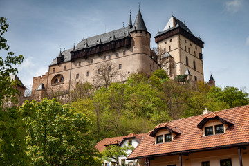 Fototapeta na wymiar Karlstejn, Gothic castle founded 1348 CE