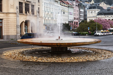 Geyser of mineral water in Karlovy Vary