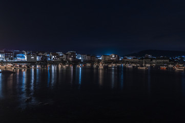 Noche en el puerto de Corrubedo