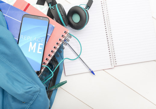Smartphone in a Backpack Mockup
