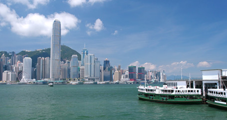Naklejka premium Hong Kong urban city