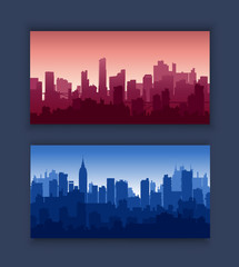 Fototapeta premium Modern city skyscrapers set silhouette object for design, presentation, real estate agency