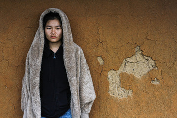 A woman expressing anguish