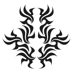 Naklejka premium Graphic tattoo design. Stencil. Abstract tribal sign. 