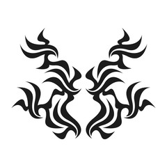 Obraz premium Graphic tattoo design. Stencil. Abstract tribal sign. 