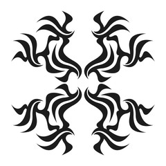 Graphic tattoo design. Stencil. Abstract tribal sign. 
