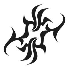 Graphic tattoo design. Stencil. Abstract tribal sign. 