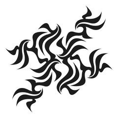 Graphic tattoo design. Stencil. Abstract tribal sign. 